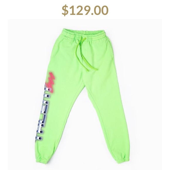 neon green sweatsuit